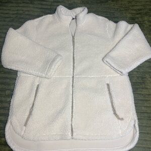 Lands End Sherpa Long Sleeve Zip Up Fleece Jacket